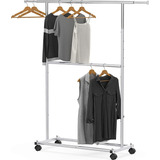 Rack Organizador De Ropa Doble Perchero Grande Moderno