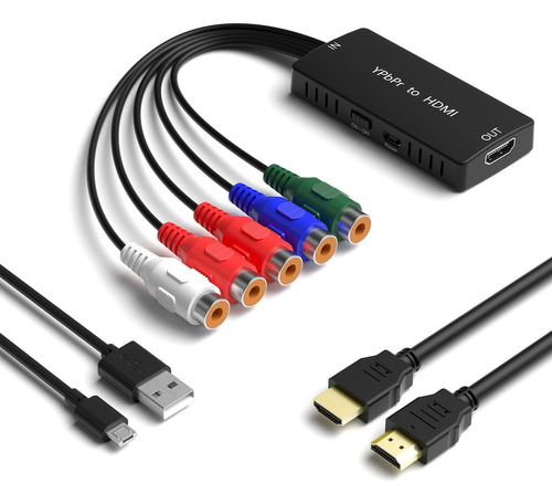 Ruipuo Convertidor De Componente A Hdmi Adaptador Ypbpr A Hd