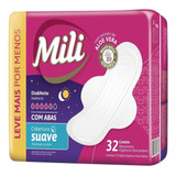 Absorvente Com Abas Suave Mili Dia & Noite Pacote 32 Unidades Leve Mais Pague Menos