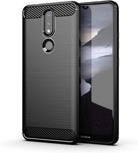 Funda Tpu Antigolpe Fiber Carbon Para Nokia 2.4  24m