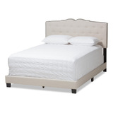 Baxton Studio Cama Leigha, King, Beige Claro