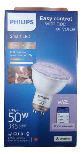 Lampara Led Inteligente Philips Wifi Smart Color Gu10