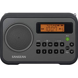 Sangean Prd18bk Radio Digital Portátil Reloj Negrogris