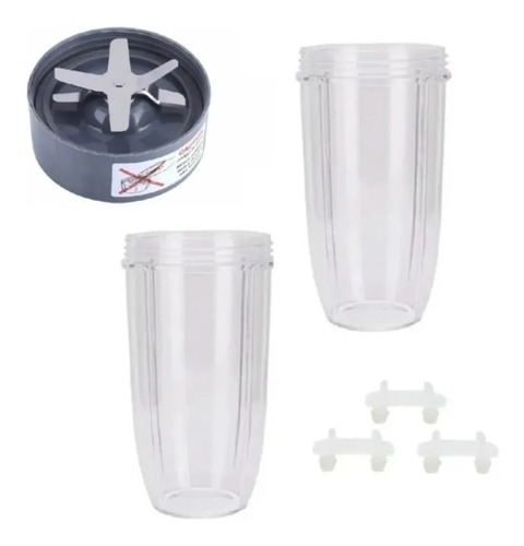 2 Vasos 32oz, Aspa Y 3 Hules Nutribullet Repuestos