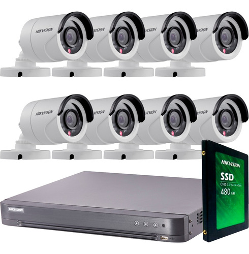 Kit Seguridad Hikvision 16 +1tb+ 8 Camaras 2mp