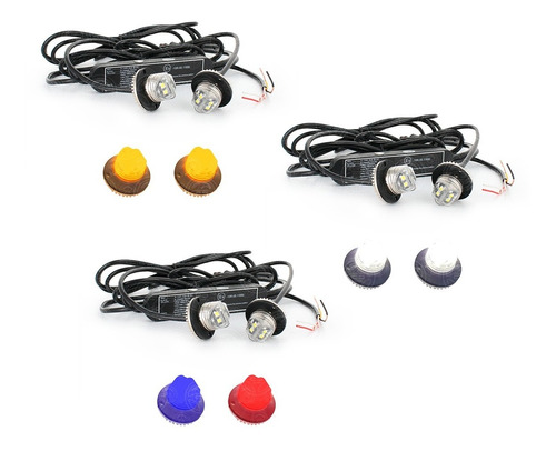 Kit Estrobos Codigos 8 Hiper Led Cola De Cochino Escolta