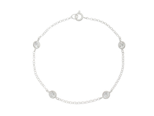 Pulseiras Femininas De Prata 925 Com Pedras Zirconias Luxo