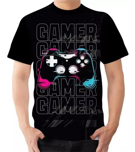 Camisa Camiseta Personalizada Gamer Jogador Controle Arte 