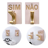 2 Ganchos Sim Não Provador De Loja Roupas Boho Premium Rosa