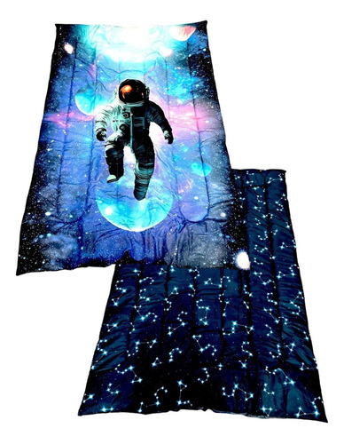 Acolchado Astronauta Espacial Reversible Infantil + Premium