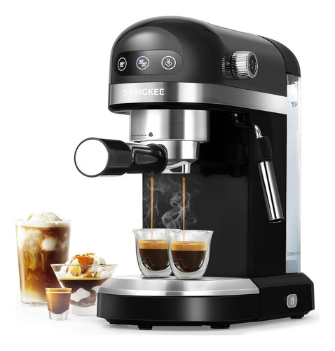 Máquina De Espresso Y Cappuccino 20 Bares,cafetera Espresso Electricas Con Espumadora De Leche,pantalla Táctil Compacta Máquina De Café Para Capuchinos,latte Y Macchiato,1.4l Tanque De Agua,1350w