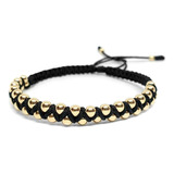 Pulsera Tejido Macrame Y Oro Laminado 18k Iconic Store