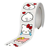 Rollo Stickers 500 Unidades Hello Kitty Caras Y Expresiones