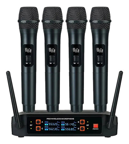 Set Microfonos Inalambricos X4 Gadnic Uhf Profesionales Pila