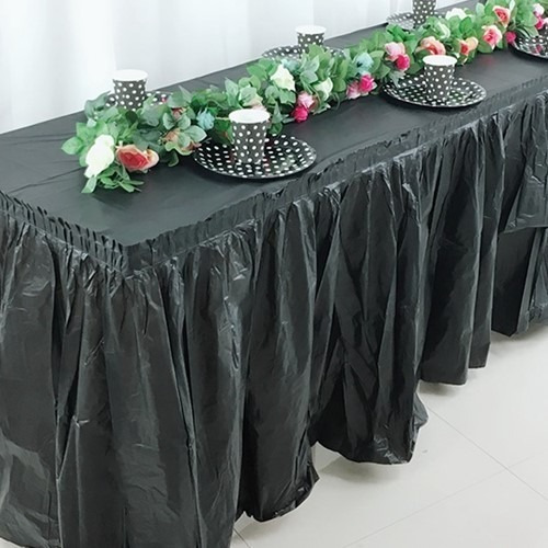 Set Faldón + Mantel Para  Mesa Plástico Reutilizable