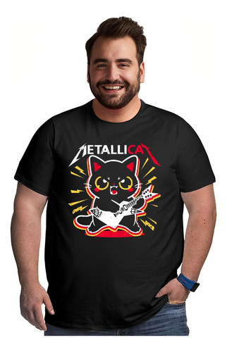 Polera Rock Metallicat Cat Gato Tallas Grandes 2xl 3xl 4xl