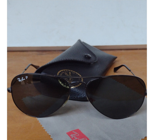 Ray Ban Aviator Lentes Polarizados Negro Brillante