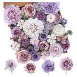 Floweroyal Combo De Flores Artificiales Moradas Mezcla De Fl