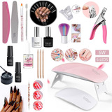 Kit Para Uñas Postizas De Soft Gel Con Mini Cabina Uv Press 