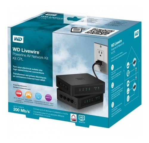 Kit Western Digital Powerline Av Network Livewire