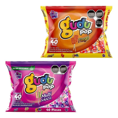 2 Bolsas Paleta Gudupop Fuego Multisabor Dulce Chile 80 Pzas | MercadoLibre