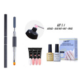 Uñas Acrilicas Con Acrygel Kit X 4 Base Coat+coat+pincel