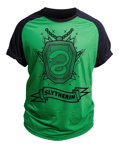 Camiseta Verde Sonserina Slytherin Harry Potter Hogwarts