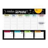 Lousa Planner Quadro Metal Canetinha Apagador 60 X 40 X 2cm 