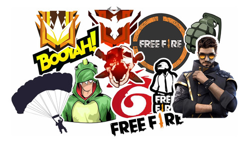 12 Un. Stickers Adesivos Free Fire Game Garena Geek Pc