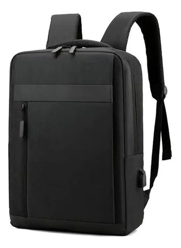 Mochila Antirrobo Impermeable Urbana Porta Notebook 15.6 Usb Color Negro