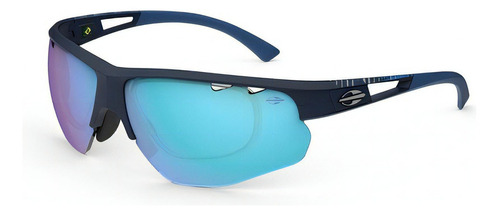 Óculos Sol Mormaii Eagle C/ Clip Para Grau Preto Fosco/azul