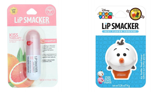 Lip Smacker Pack De Olaf-toronja 2 Unidades Disney Original