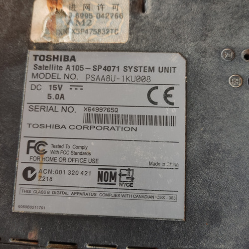Laptop Toshiba Satellite A105-sp4071 Se Vende Por Partes 