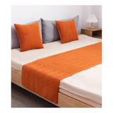 Piecera De Cama Plush Trenzas 2pzs O King + 2 Fundas Colores Color Terracota Diseño De La Tela Plush Trensado