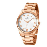 Relógio Champion Feminino Rosê Analógico Cn29884z Cor Do Fundo Branco