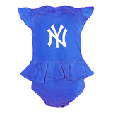 Pañalero Niña Vestido De Los Yankees New York Personalizado 