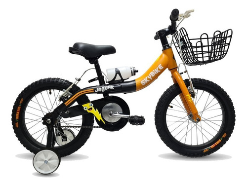 Bicicleta Infantil Skybike Niño Rodada 16 Ruedas Entrenadora Color Naranja Tamaño Del Cuadro Unitalla