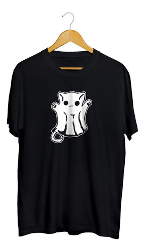 Playera Fantasma Gato Con Sábana Ghost Cat Kitty Cute Terror