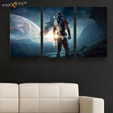Cuadro Triptico Mass Effect Canvas 72cm X 40cm Art