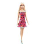 Muñeca Barbie Basica Vestido Rosa Mariposas Original 