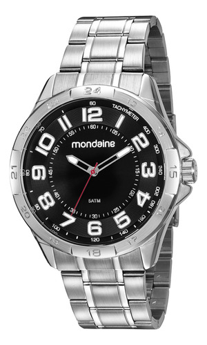 Relógio Mondaine Visor Preto Texturizado Prata 53829g0mvne2