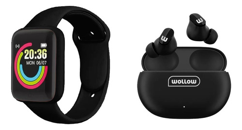 Combo Black Smartwatch Drako + Auricular Cypher Wollow