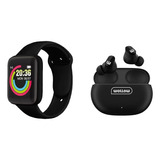 Combo Black Smartwatch Drako + Auricular Cypher Wollow