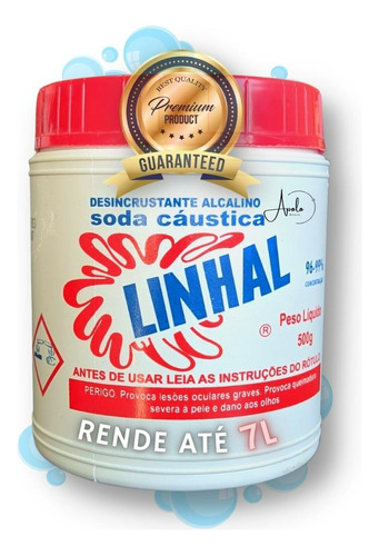 Soda Cáustica 99%pura 500g Linhal Original Escamas Granulada