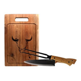 Set Parrillero Tabla + Cuchillo Y Pincho Wayu Asado Parrilla