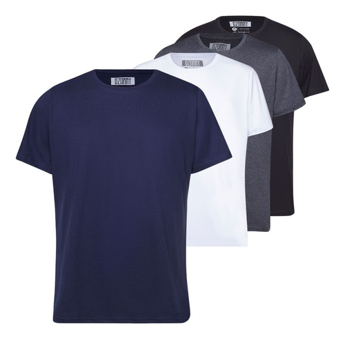 Kit Camiseta Masculina Basica Algodão 4 Unidades Premium Fit