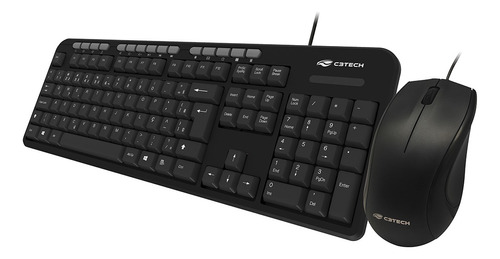 Kit Teclado E Mouse Com Fio Usb Abnt2 Multimídia C3tech 