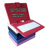 Estuche Funda Teclado Para Tablet Pc 9 Adaptador Otg Gratis 