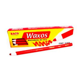 Marcador De Cera Baco Waxos Mr137 Color Rojo Caja C/12piezas