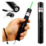 Super Caneta Laser Pointer Verde Recarregavel Com Chaves